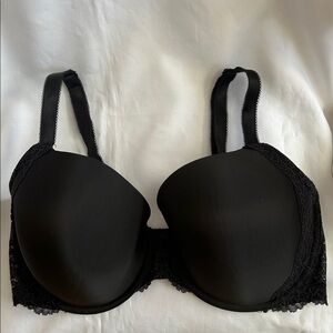 38DDD Victoria’s Secret Elegant Dream Angels Perfect Coverage Black Lace Bra